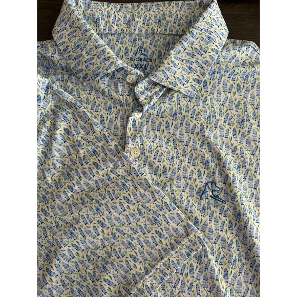 Rhoback Other - Rhoback Polo Shirt Men XXL Performance Golf Polo Blue Green Floral AOP Athletic